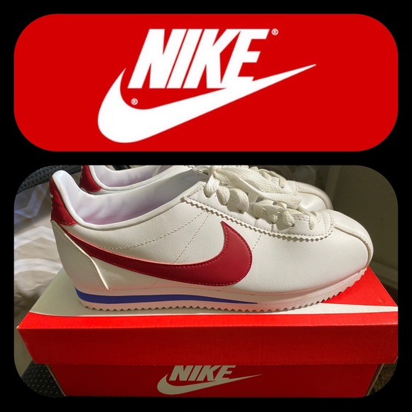 nike cortez red white and blue